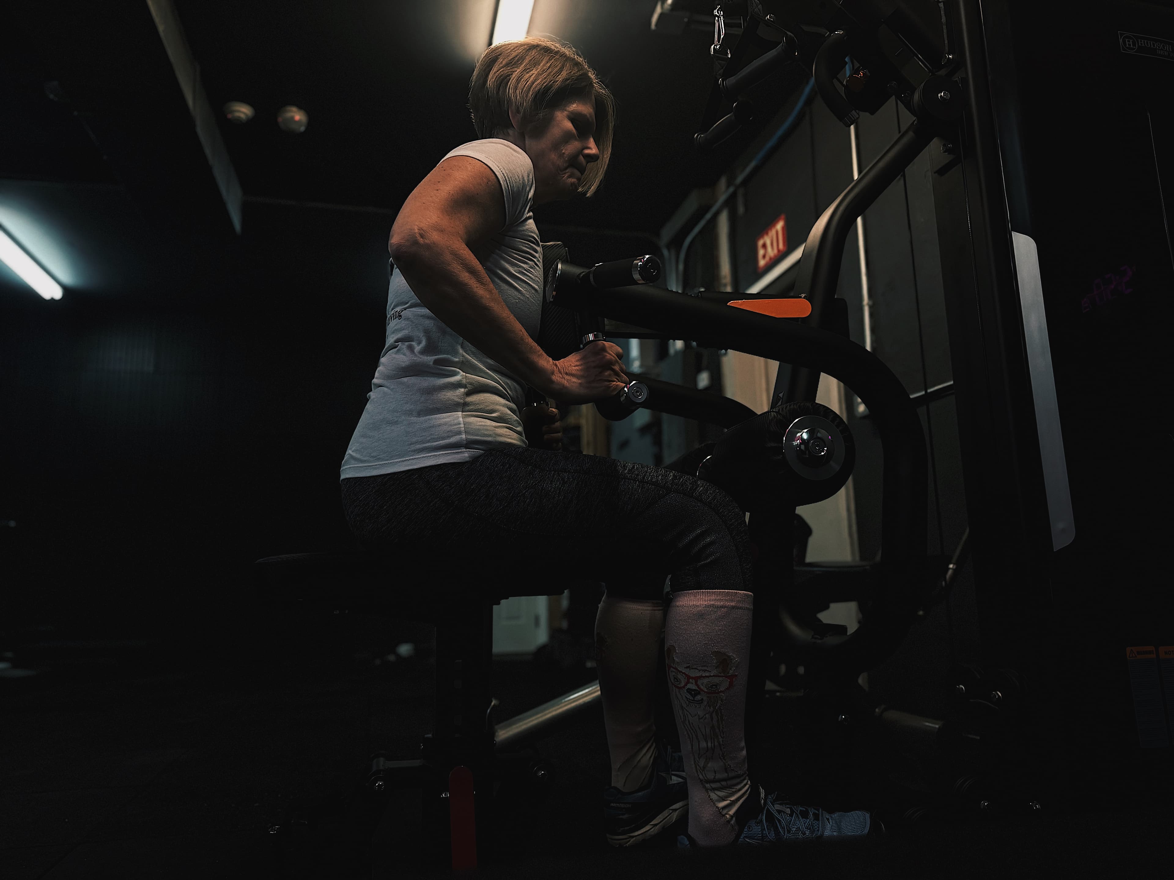 Older adult client working out at BAM Fitness in Dumont, NJ